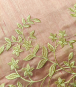 White thread embroidery work with scalap border Tusser Saree - Image 10