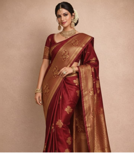 Weave mugal Banarasi buta border Saree