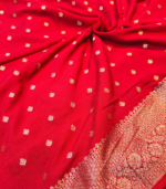 Banarasi weaving jaal patern with border Banarasi Georgette Saree - Image 13