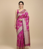 Banarasi weaving jaal patern with border Banarasi Georgette Saree - Image 5