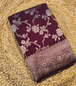 Banarasi weaving jaal patern with border Banarasi Georgette Saree - Image 6