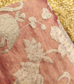 Flamingo bird tissue Patch work Applique same color lace Crush Tissue Saree - Image 5