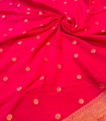 Heavy rose weaving work Banarasi Georgette Saree - Image 5