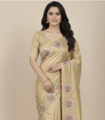 Paithni style embroidery Tusser  Saree - Image 4
