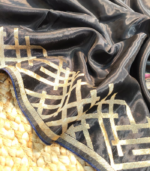 Geomatrical border with weaved Applique work Banarasi Georgette Saree - Image 14