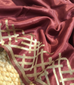 Geomatrical border with weaved Applique work Banarasi Georgette Saree - Image 12