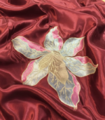 Geomatrical border with weaved Applique work Banarasi Georgette Saree - Image 11