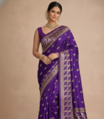 Small weaving bird work Banarasi Georgette Saree - Image 4