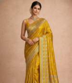 Small weaving bird work Banarasi Georgette Saree - Image 2