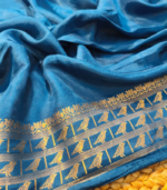 Small weaving bird work Banarasi Georgette Saree - Image 14