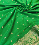Small weaved mugal buty Banarasi Georgette Saree - Image 17